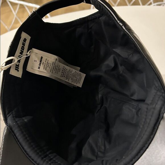 Jil Sander men’s Black Calfskin Cap, Black, Size Small, NWT - Picture 12 of 12